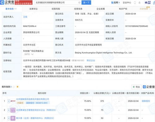 國聯股份攜手多方在京成立數智科技公司，深耕數字文化創意服務